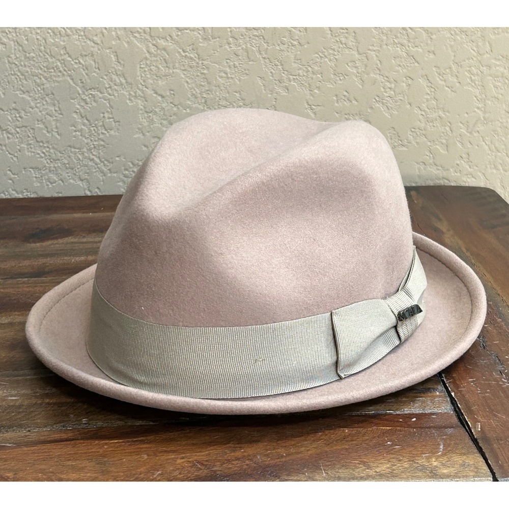 Scala Classico Mens L Wool Fedora Hat Beige Four Seasons Felt Dorfman Pacific